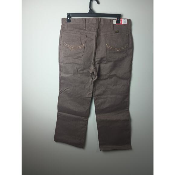 Vintage Maverick Brown Demin Jeans Flare Leg Men's Size 36 S Cotton NWT 70s 80s - Picture 3 of 6
